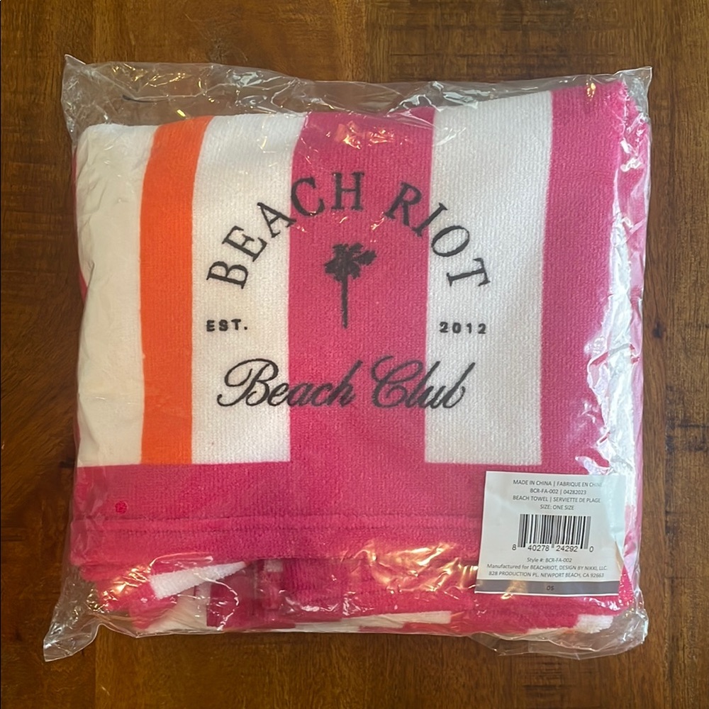 Beach Riot Beach Club Pink and Orange Beach Towel